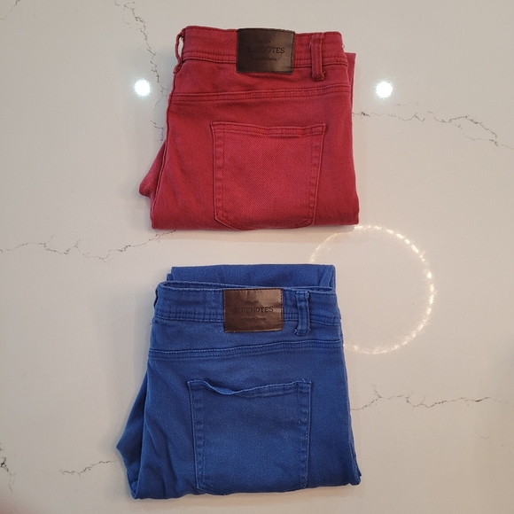 2 x Bluenotes Skinny Low Rise Jeans - Blue and Red - Women's 38 x 32 - Picture 1 of 16